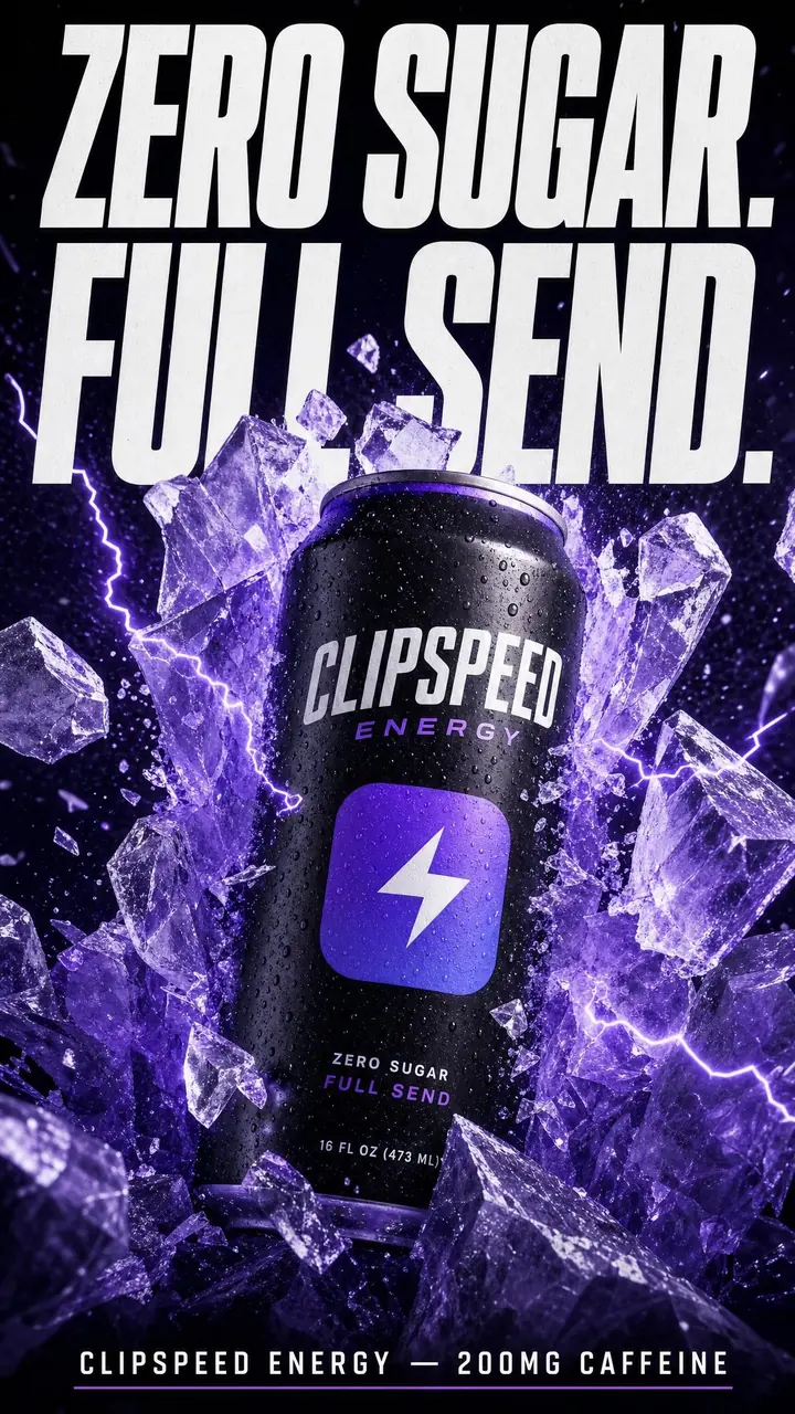 Energy drink ad poster generated with GPT Image 2