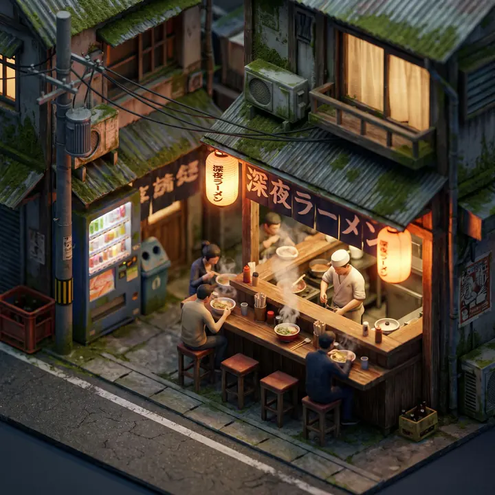 Ramen-shop diorama