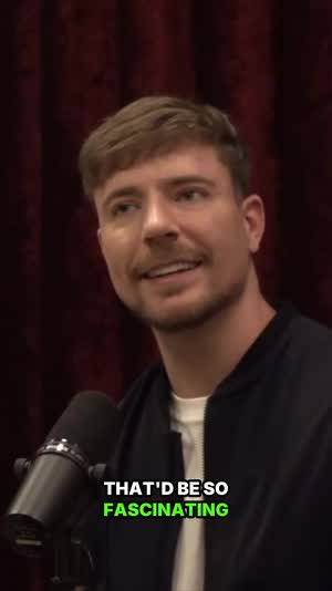 MrBeast smiling mid-sentence, captioned vertical clip