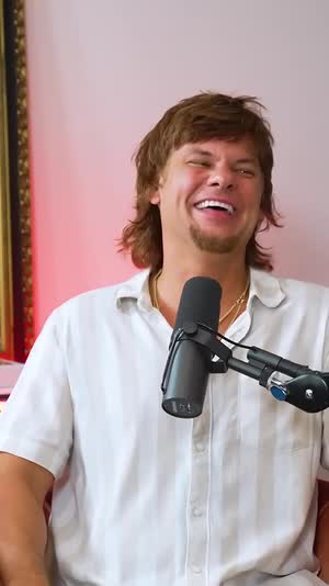 Theo Von laughing, captioned vertical clip