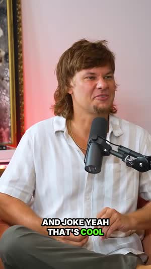 Theo Von talking, captioned vertical clip